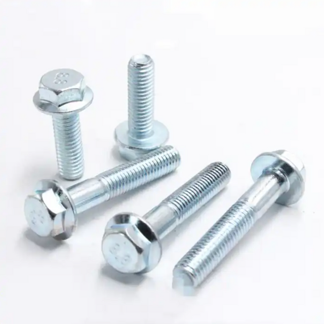 White Zinc Plated Carbon Steel Flange Bolts