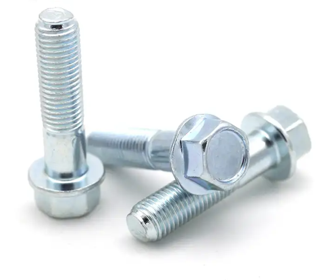 White Zinc Plated Carbon Steel Flange Bolts