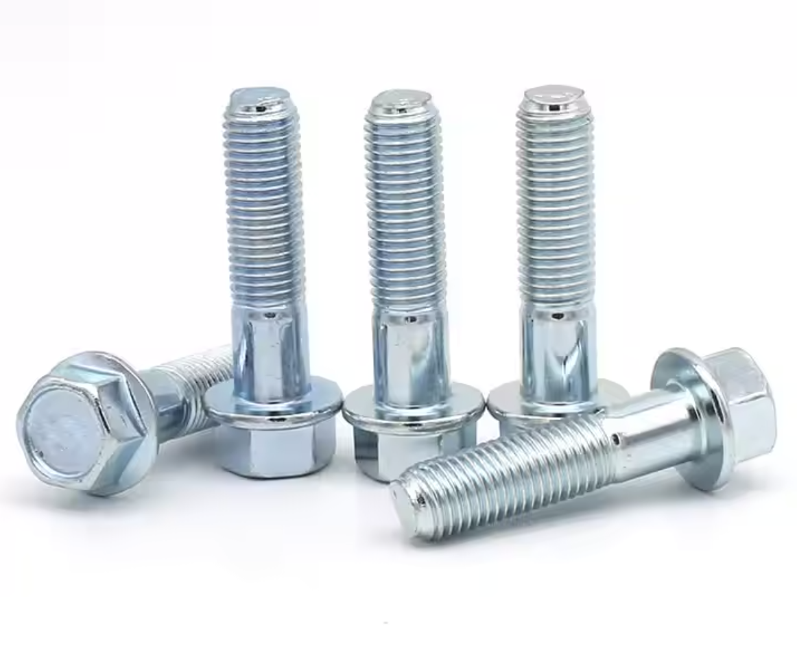White Zinc Plated Carbon Steel Flange Bolts