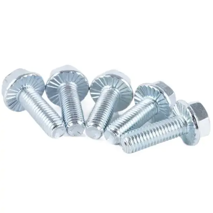 White Zinc Plated Carbon Steel Flange Bolts