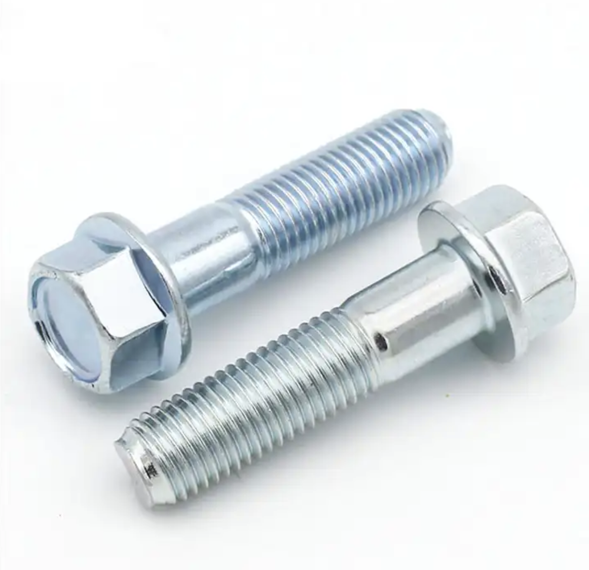 White Zinc Plated Carbon Steel Flange Bolts